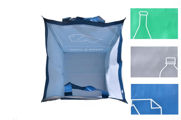 Wiederverwendbare Recycling-Taschen, 3er-Pack Innen- und Aussenbereich Mülltrennung, Wasserdichte Ab