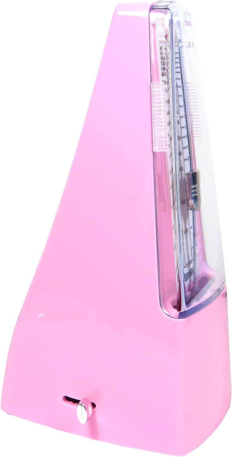 keepdrum GMPL PK mechanisches Metronom mit Glocke Taktgeber aufziehbar Rosa Pink