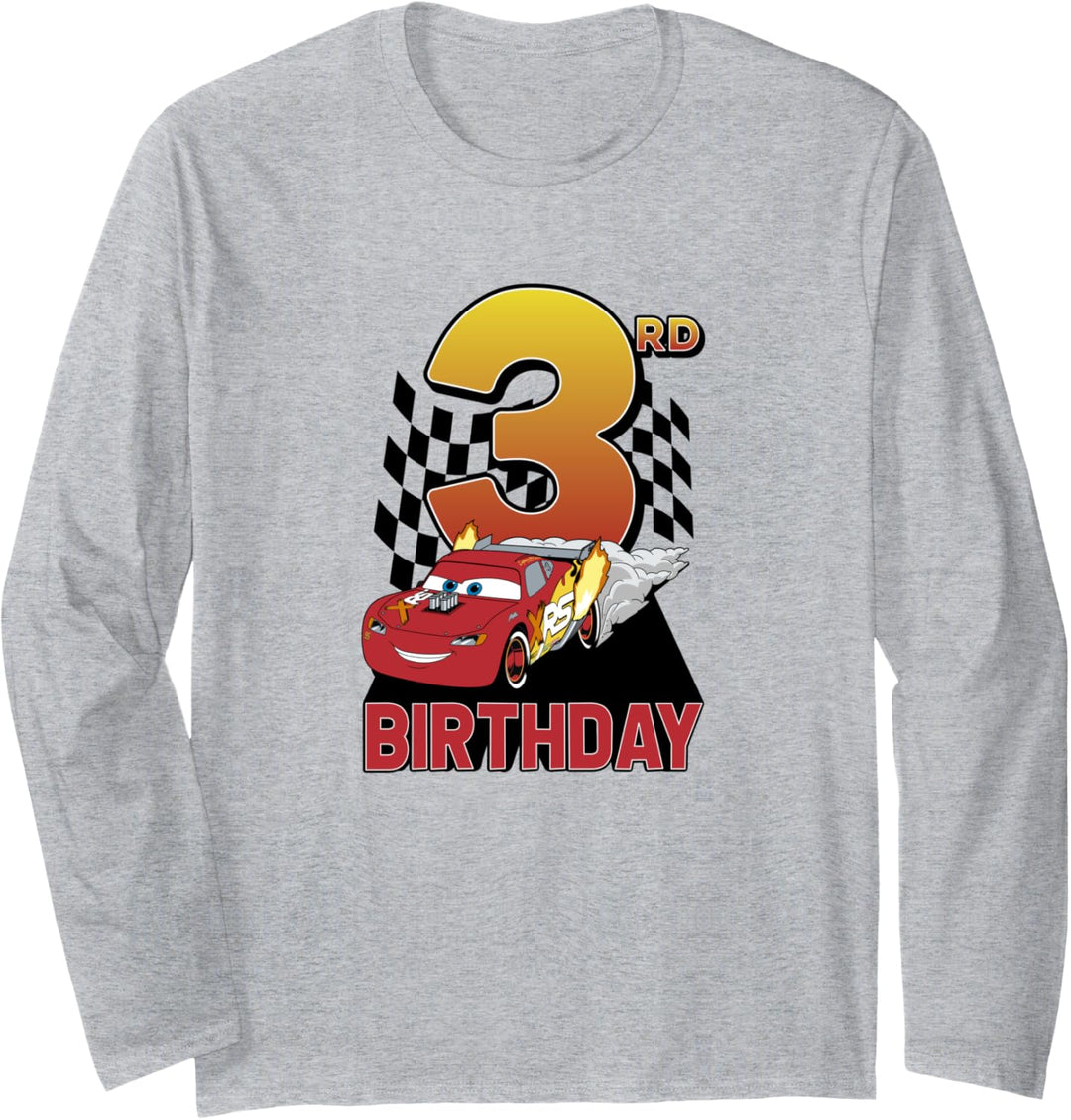 Disney Pixar Cars Lightning McQueen 3rd Birthday Peel Out Langarmshirt