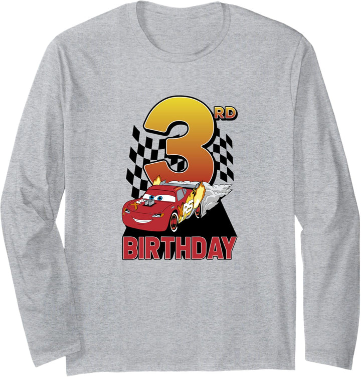 Disney Pixar Cars Lightning McQueen 3rd Birthday Peel Out Langarmshirt