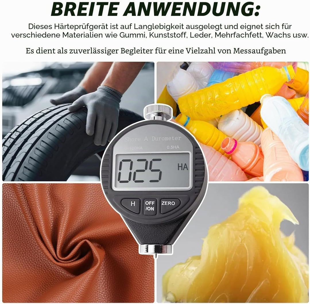 Telituny Digitales Härtemesser, Härteprüfer Digital 100HD A Durometer Shore Gummihärteprüfer mit LCD
