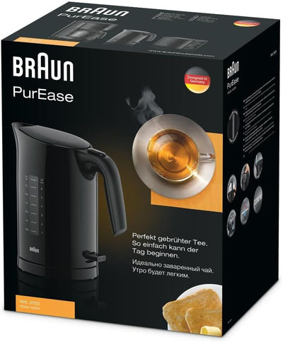 Braun WK 3100 BK Wasserkocher | Füllmenge 1,7 l | 2.200 Watt | Schnellkochsystem | Herausnehmbarer A