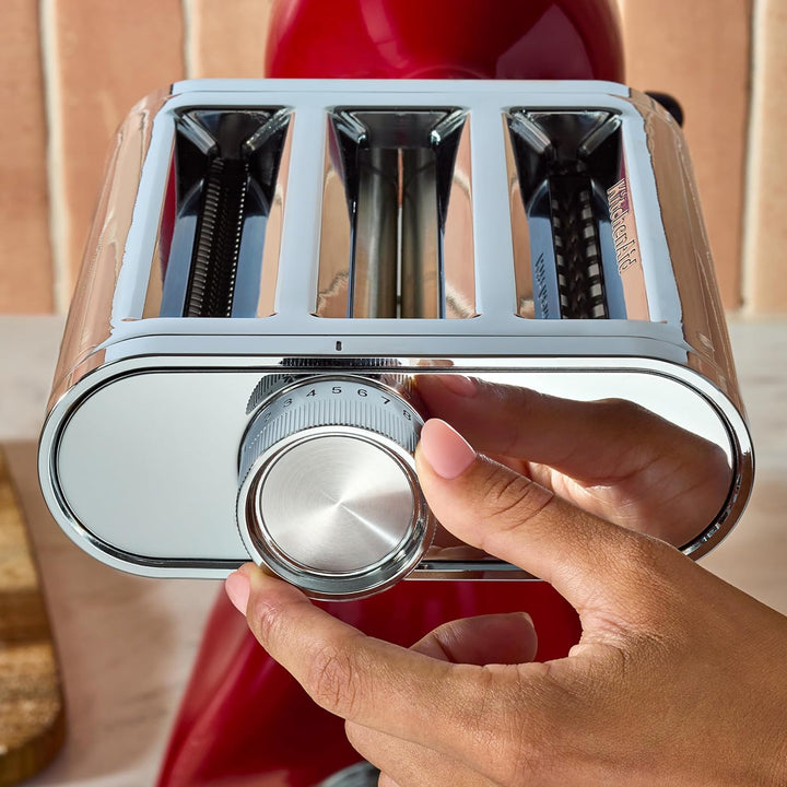 KitchenAid Metall 3-in-1 Nudelvorsatz 5KSM3MPA, Nudelroller, Schneider, enthält Nudelwalze, Spaghett