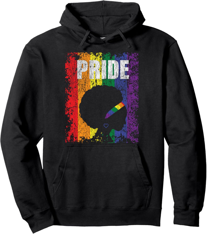 Distressed Rainbow Unterstützung Schwarz Leben Matter Gay LGBT Stolz Pullover Hoodie