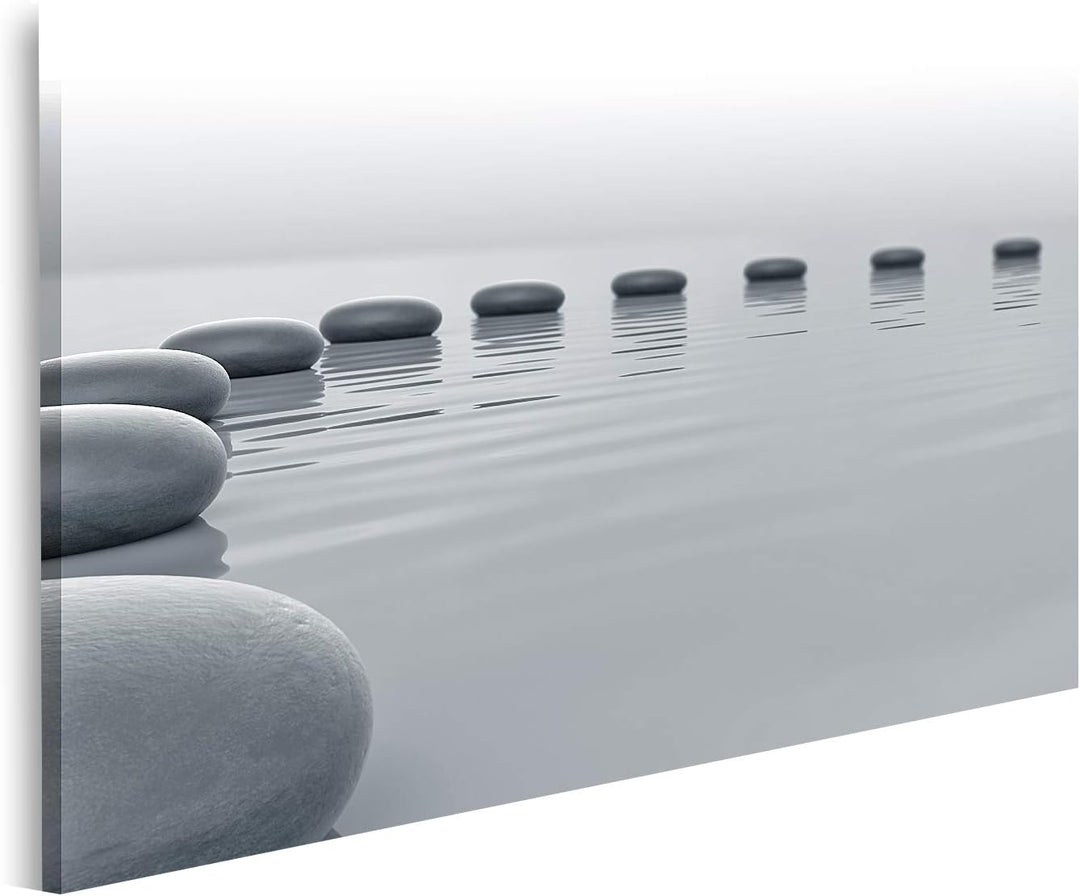 islandburner Bild auf Leinwand Steine Im Wasser Die Einen Kreis In Richtung Horizont Bilden Bilder W