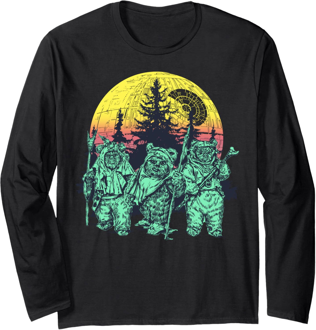 Star Wars Endor Ewok Forest Sunset Langarmshirt