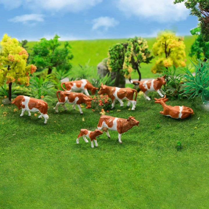 Evemodel 36Stk. Verschiede Rinder Figuren Bunt Spur H0 1:87 Dekor Tiere auf dem Bauernhof Modellbaus