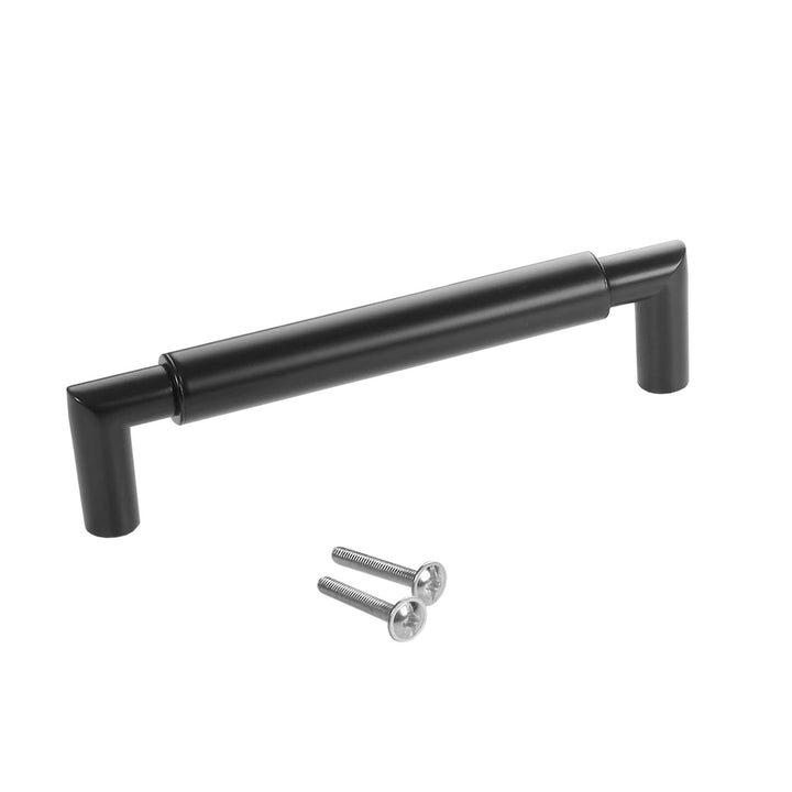 10 x SO-TECH® Möbelgriff Schubladengriff E9 echt Edelstahl schwarz matt BA 128 mm/Ø 16 mm mit Sockel