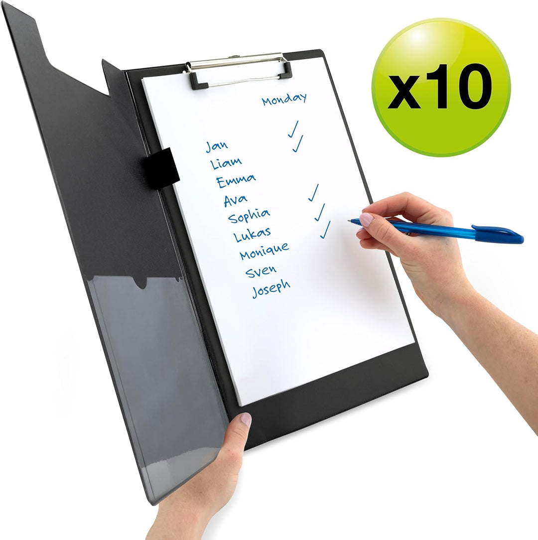 Rapesco 1520A Business Pack: 10 Klemmbrettmappen, A4+, Schwarz, Klemmbrettmappe