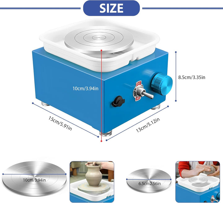 Töpferset Für Kinder Drehteller Elektrisch, 2000 U/Min Kinder Töpferscheibe Elektrisch Drehscheibe T