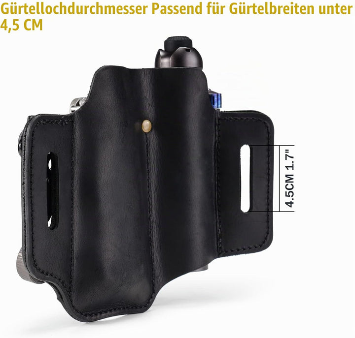 VIPERADE PJ35 EDC Lederscheide Multitool Scheide mit 3 Taschen, Werkzeuge Holster Messer Gürtelschei