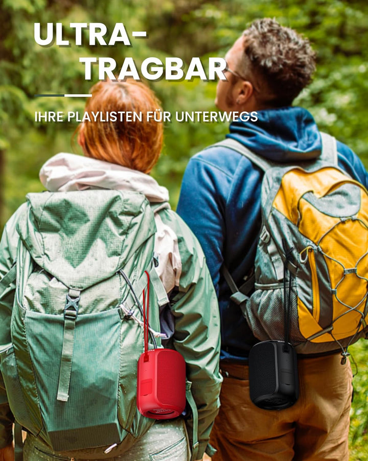 NOTABRICK Bluetooth Lautsprecher,Musikbox Bluetooth mit SD/TF Karte/AUX,Bluetooth Box mit IPX67 Wass