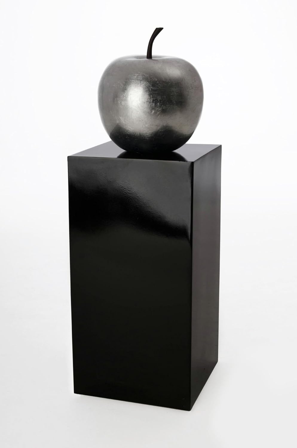 VIVANNO Podest Deko-Säule Stele Blumenständer Fiberglas Schwarz Hochglanz 30x30x60 Schwarz Hochglanz