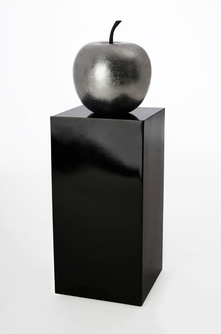 VIVANNO Podest Deko-Säule Stele Blumenständer Fiberglas Schwarz Hochglanz 30x30x60 Schwarz Hochglanz