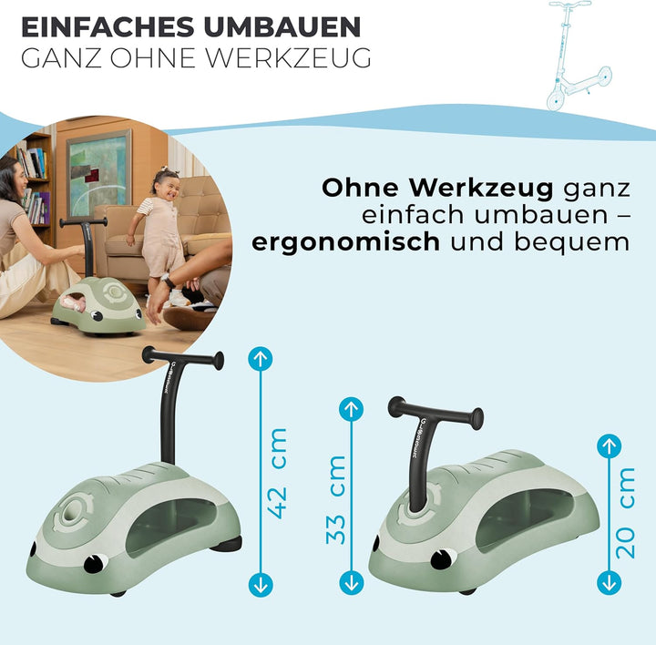 GLOBBER Walk N' ROLL 2in1 ECO – Lauflernwagen & Rutschauto, Eva-Rollen, nachhaltiger Kunststoff mit