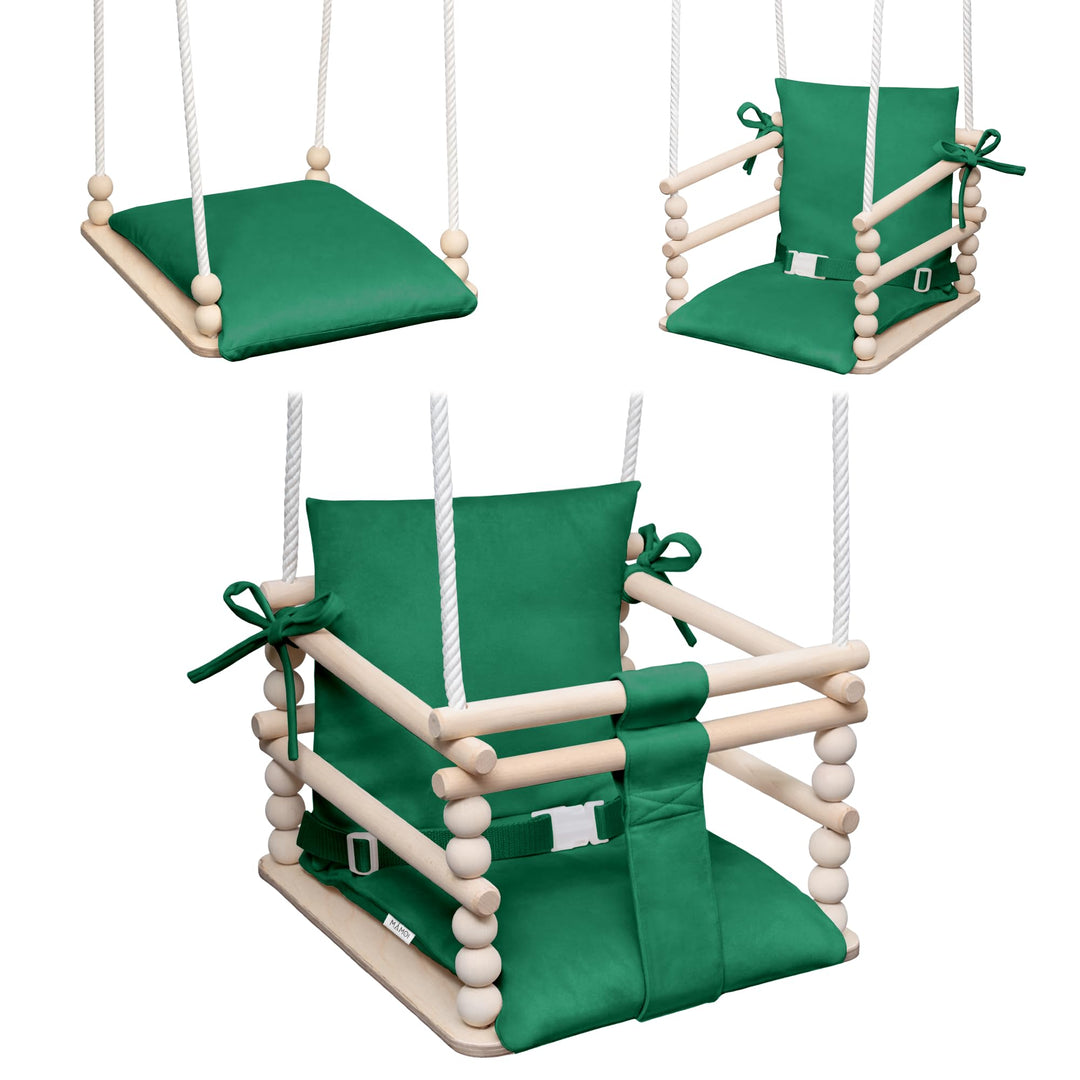 MAMOI® Schaukel Indoor, Holzschaukel, Schaukel aus Holz, Schaukel für Zimmer und Türrahmen, Schaukel