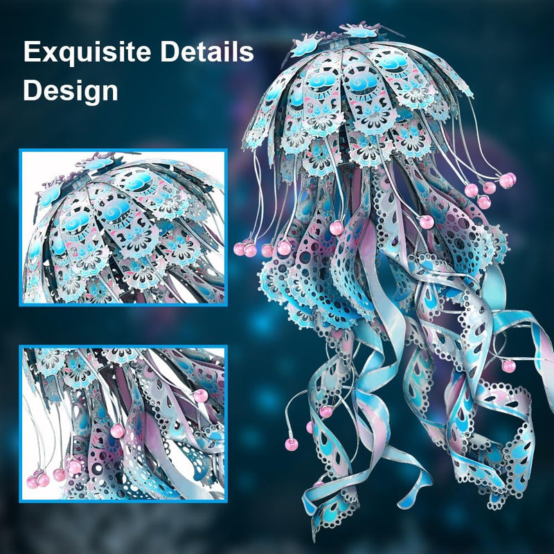 Piececool 3D Puzzle Metall Quallen, 3D Metall Puzzle Meeresbiologisches Modell für 340 Edelstahl, Ga