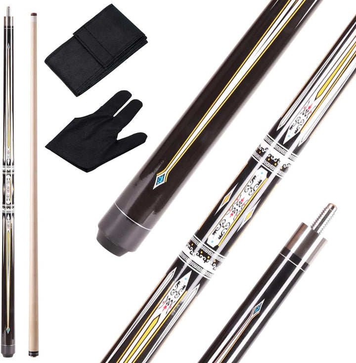 11/11.5/12/12.5/13MM Pool Cue Stick Set - 58 inch Maple Billiard Pool Stick Kit, 1/2 Cue Stick, Whit