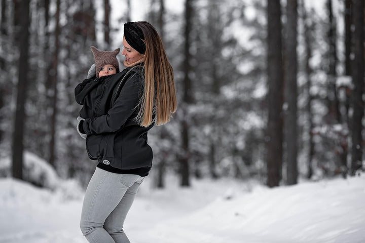 fun2bemum EVEREST 6in1 BACK/FRONT Softshell Jacke, Tragejacke, Babytragejacke,Schwangerschaftsjacke