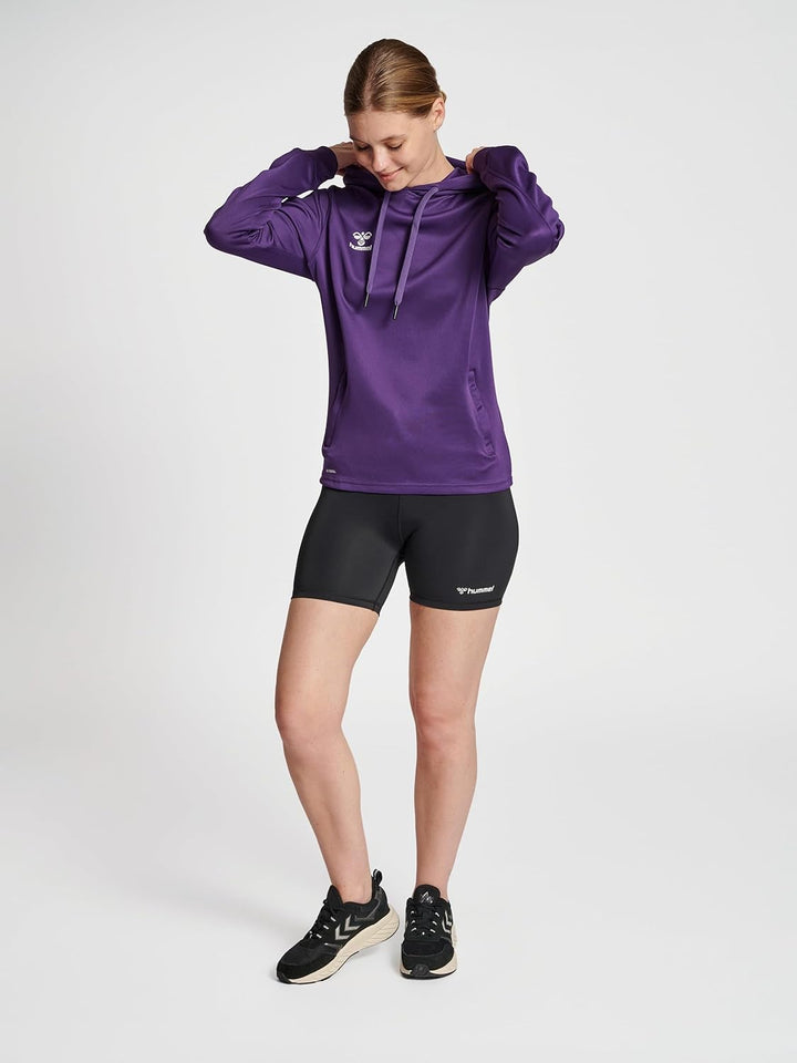 hummel Damen Hmlcore Xk Poly Sweat Hoodie Woman Sweatshirt XS Acai/White, XS Acai/White