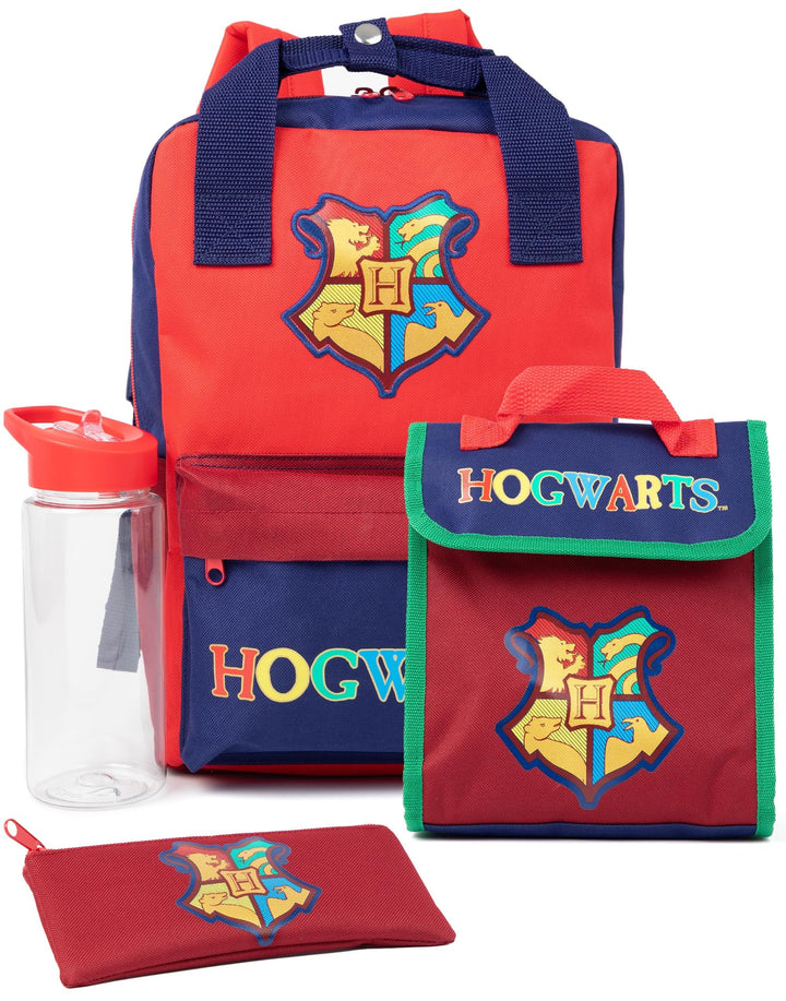 Harry Potter Kinder-Rucksack | Zauberer-Schulrucksack mit Federmäppchen, Lunchtasche & Trinkflasche