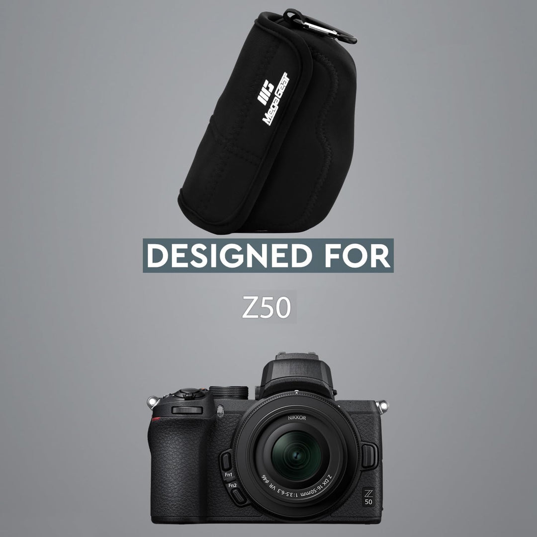 MegaGear MG1817 Ultraleichte Neopren-Kameratasche, kompatibel mit Nikon Z50 (16-50 mm), Schwarz, Sch