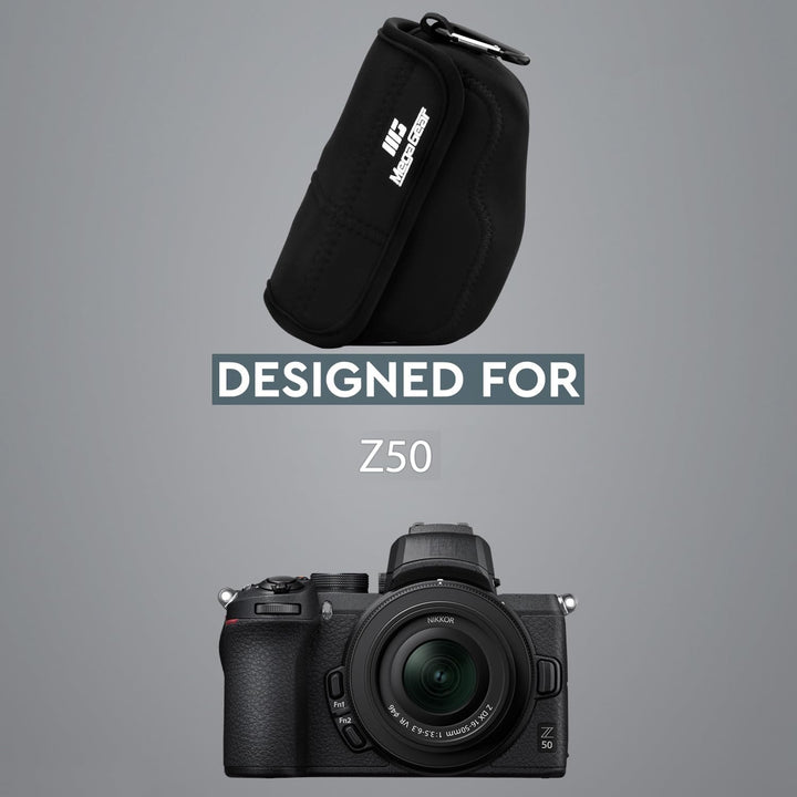 MegaGear MG1817 Ultraleichte Neopren-Kameratasche, kompatibel mit Nikon Z50 (16-50 mm), Schwarz, Sch