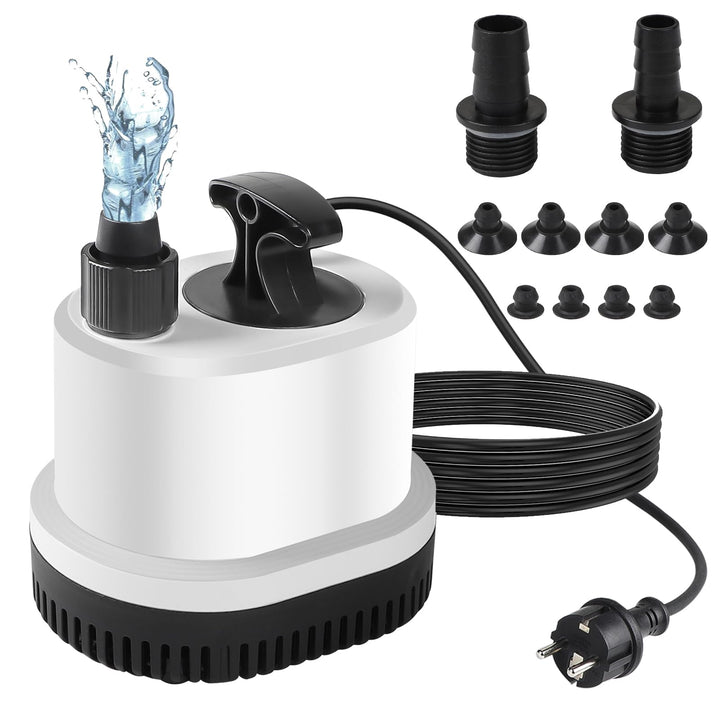 EXLECO Tauchpumpe Klein Wasserpumpe Mini Aquarium Pumpe Max.1500L/H 25W 220-240V Förderpumpe Springb