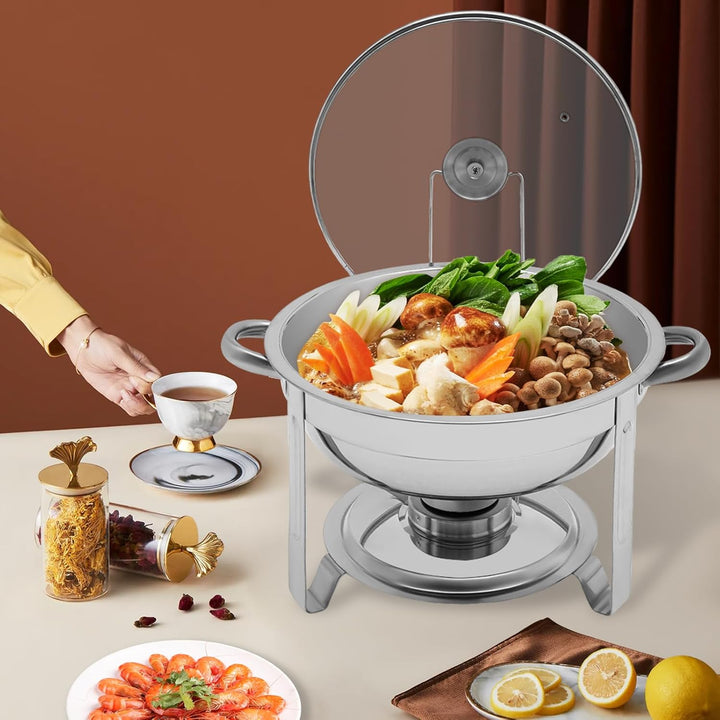 5L Chafing Dish Buffet Set, Edelstahl Chafing Dish Warmhaltebehälter, Chafers und Buffet-Wärmer-Sets