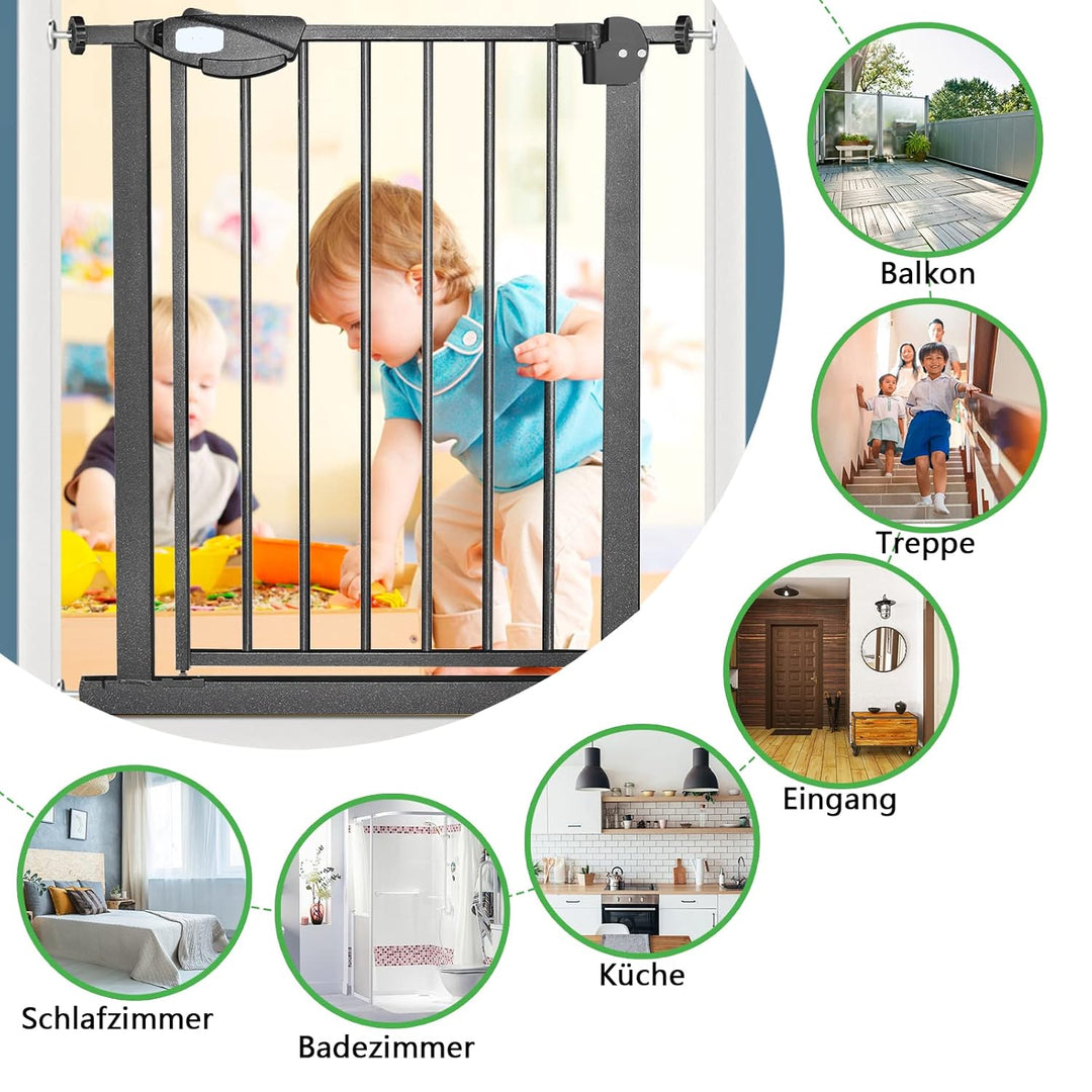 Froadp Türschutzgitter Baby Treppengitter Kindergitter ohne Bohren 85-95cm Türgitter Treppen Beidsei