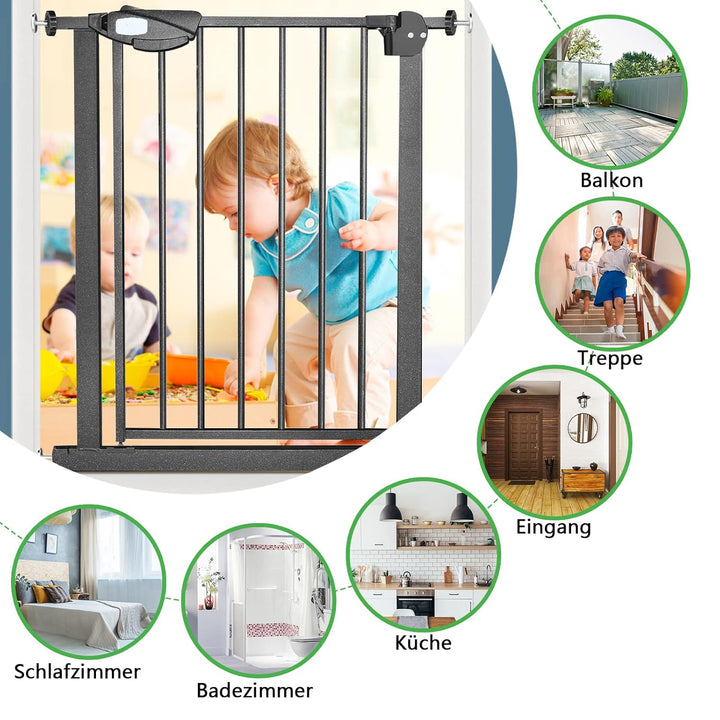 Froadp Türschutzgitter Baby Treppengitter Kindergitter ohne Bohren 75-85cm Türgitter Treppen Beidsei
