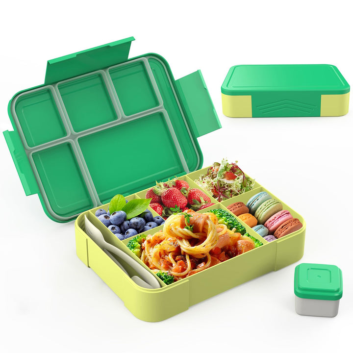Brotdose Kinder mit Fächern 1300ml Lunchbox für Kinder, Auslaufsichere Bento Box mit 5 Fächern Beste
