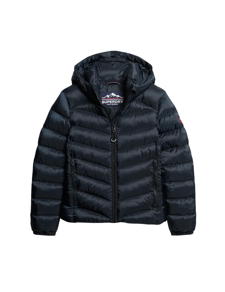 Superdry Damen Kapuzenjacke mit Fuji-polsterung Jacke 38 finster marineblau, 38 finster marineblau