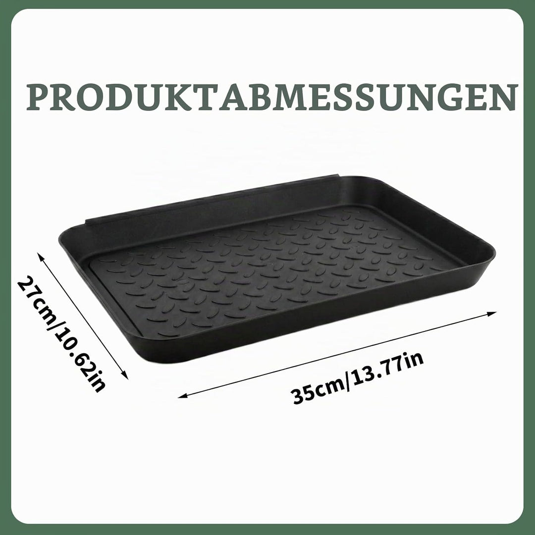 3er Set Schuhabtropfschale 35x27x2,8cm, Schuhmatte Abtropfmatte mit Hohem Rand &amp; Punktmuster, Robust