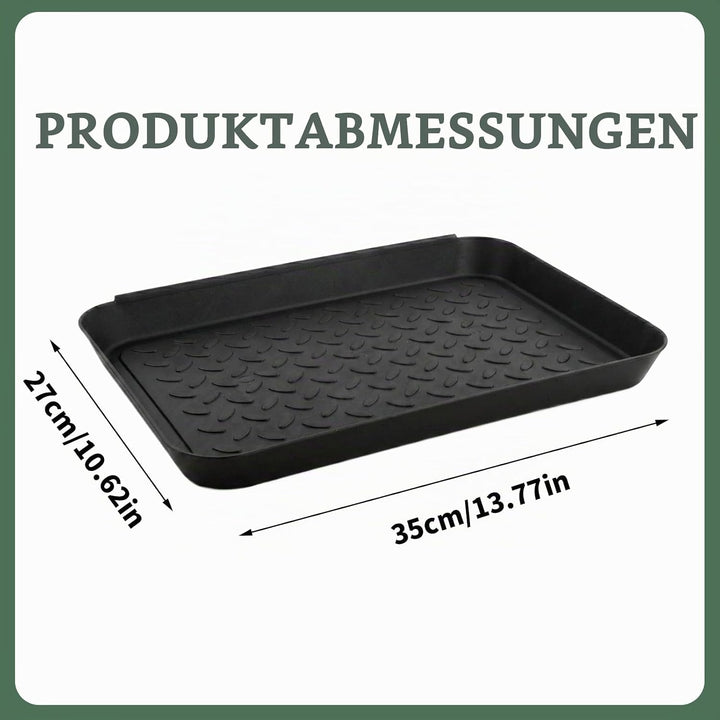 3er Set Schuhabtropfschale 35x27x2,8cm, Schuhmatte Abtropfmatte mit Hohem Rand &amp; Punktmuster, Robust
