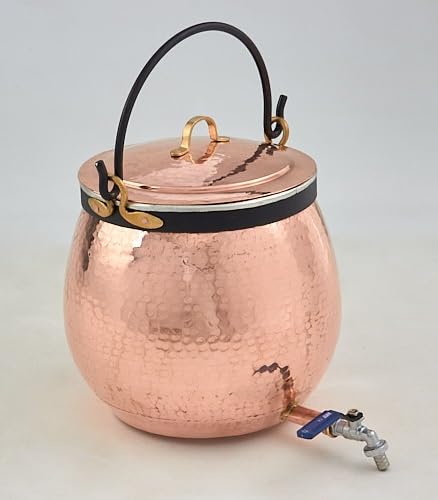 Glühweinkessel Feuerzangenbowle Kupferkessel mit Zapfhahn, Griff und Deckel innen verzinnt von 20 bi