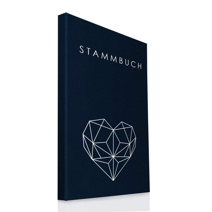 Hochzeitideal – Stammbuch der Familie Serie Geometric Dunkelblau DIN A4- Buchbinderleinen Stammbuch