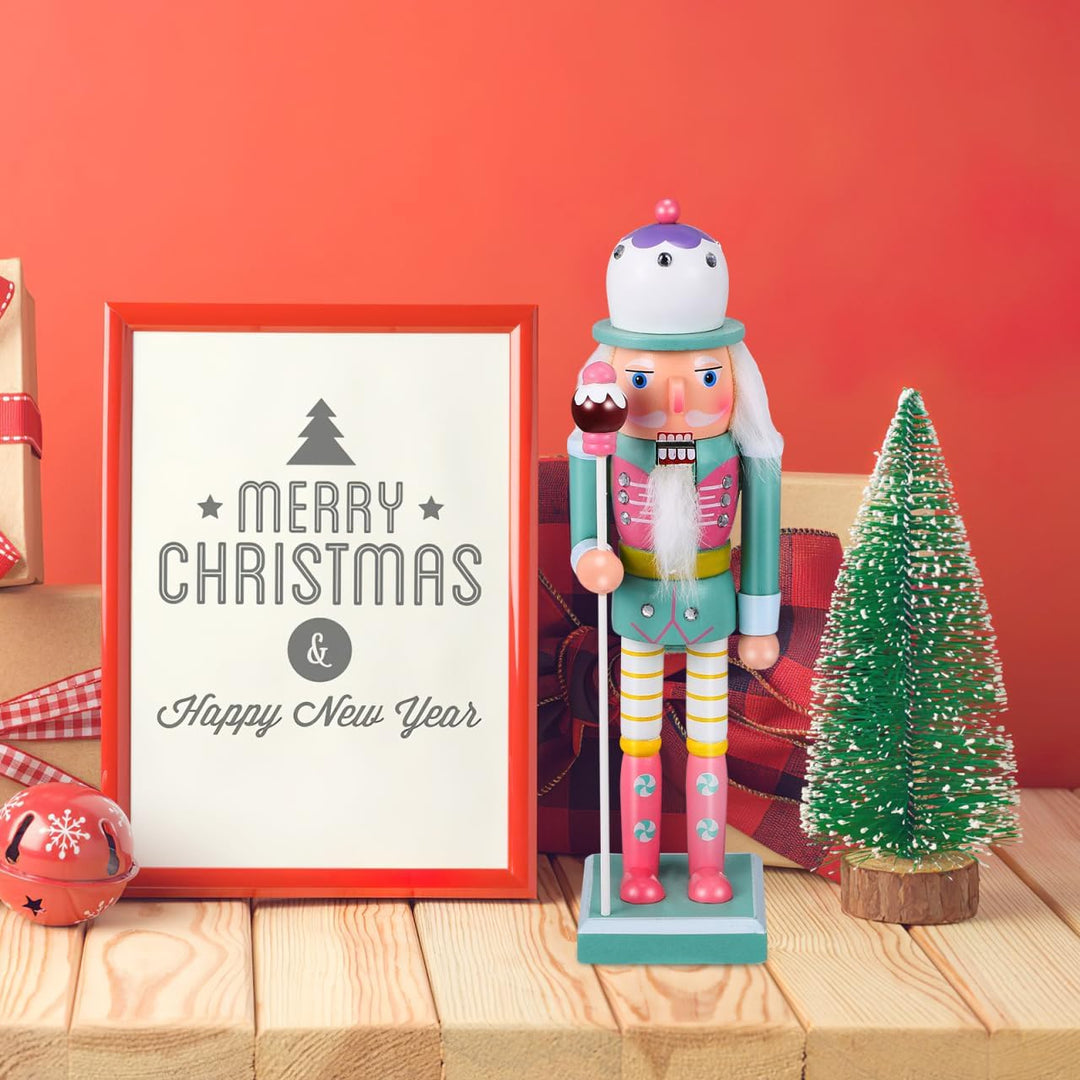 TOPBATHY Nussknacker Soldat 25 cm Aus Holz – Handgefertigte Weihnachtsdekoration FüR Festliche AnläS