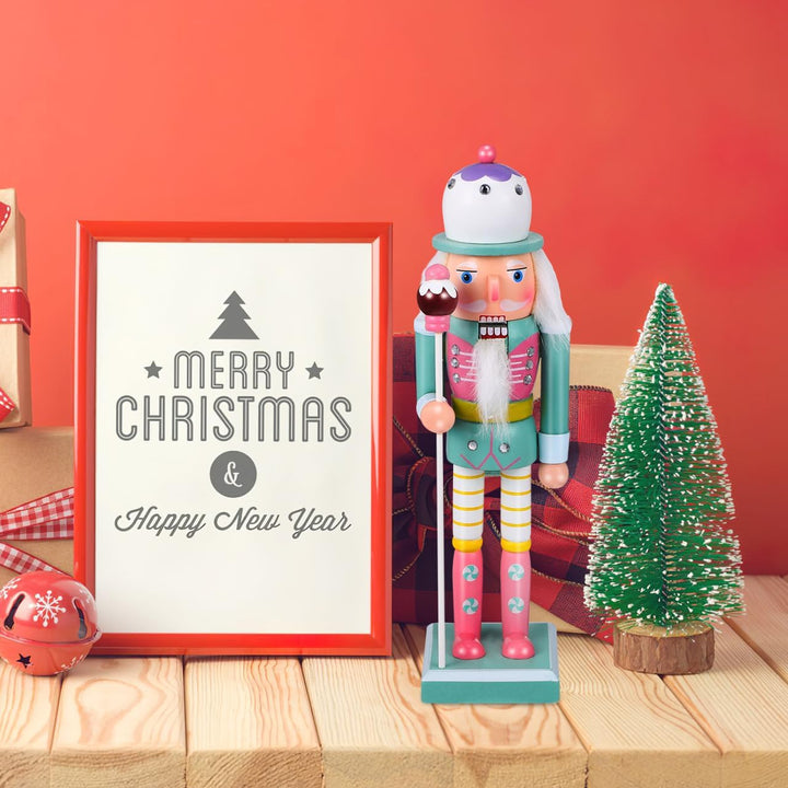TOPBATHY Nussknacker Soldat 25 cm Aus Holz – Handgefertigte Weihnachtsdekoration FüR Festliche AnläS