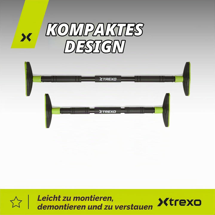 TREXO Klimmzugstange, verstellbare Länge 70–96 cm, grau Aus Stahl Max. Belastung bis 150 kg für Klim