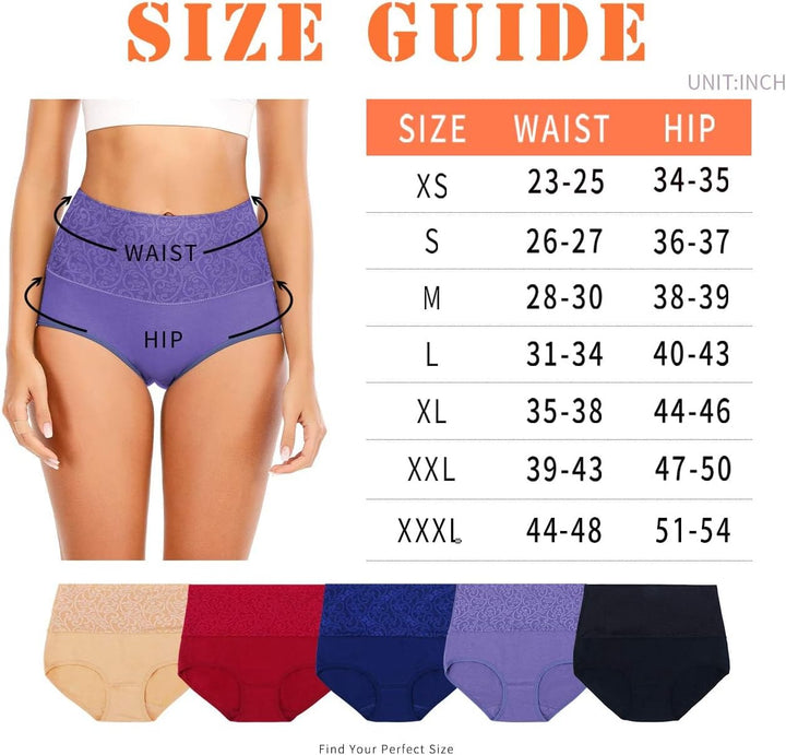 Senllori Damen Unterwäsche, hohe Taille, Baumwolle, Bauchkontrolle, weiche volle Abdeckung Multipack