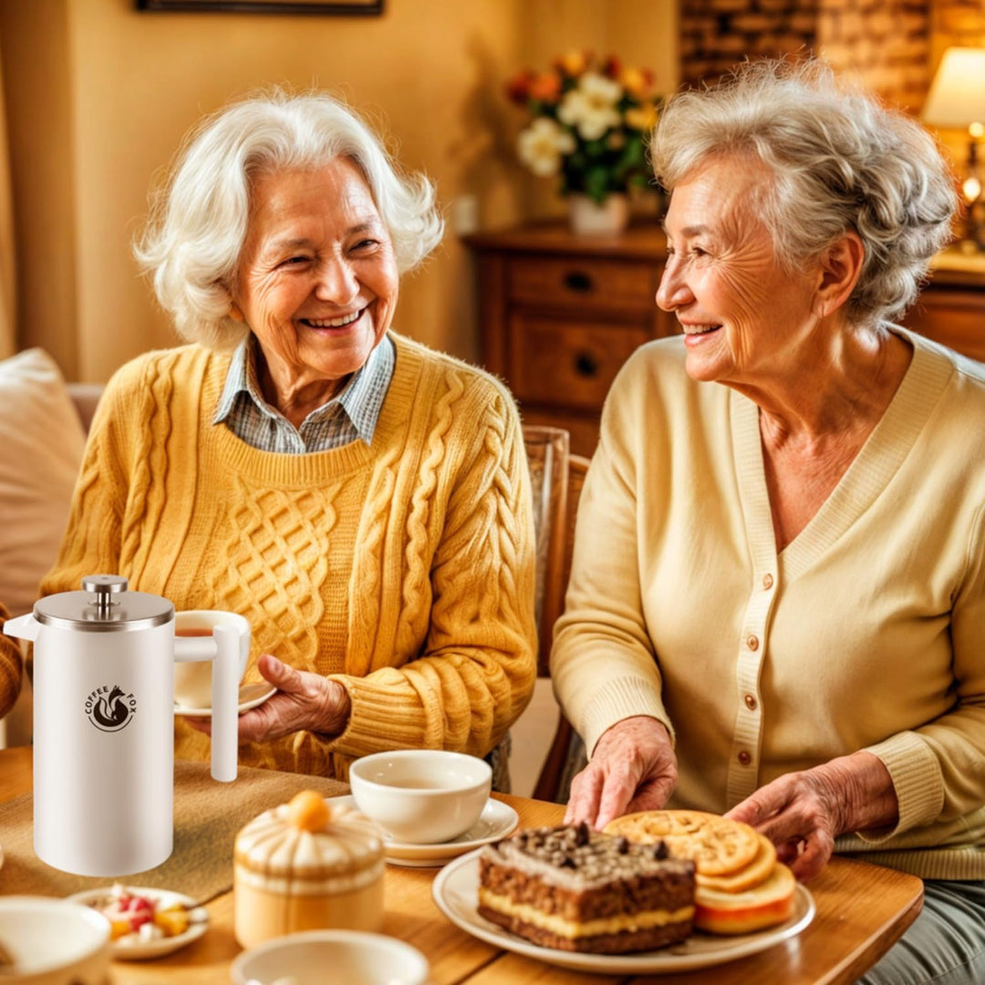 French Press Kaffeekanne aus doppelwandigem Edelstahl Schwarze Pressfilterkanne Französische Kaffeep