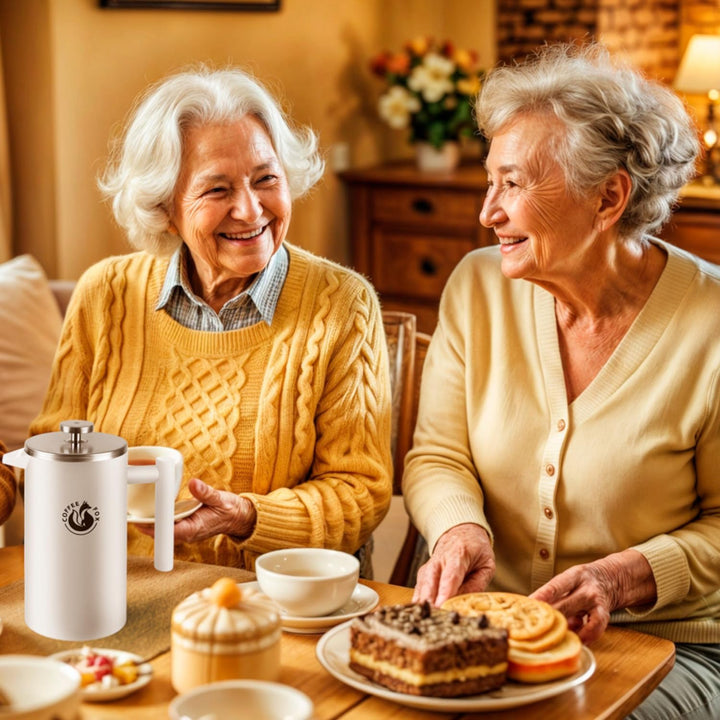 French Press Kaffeekanne aus doppelwandigem Edelstahl Schwarze Pressfilterkanne Französische Kaffeep