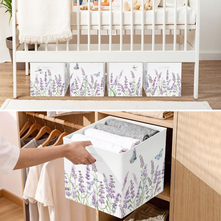 HUUMONSS 30cm Aufbewahrungsbox 3 Stück Wilde Blume Aufbewahrungskorb Kinder Falt Garten Schmetterlin