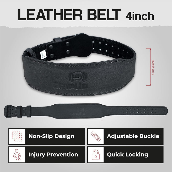 Gewichthebergürtel Fitness 4” & 6” – Verstellbarer Trainingsgürtel mit starker Schnalle, Powerliftin