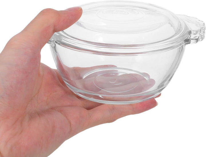 Operitacx Hitzebeständiger Mikrowellen Eierkocher aus Glas 275ml mit Deckel für Küche Zuhause Feine