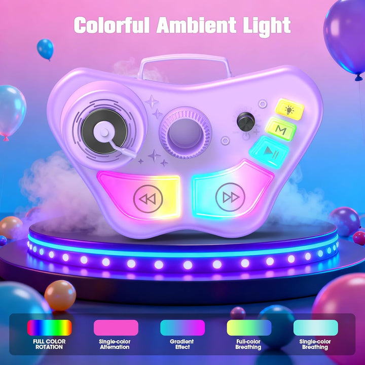 Karaoke Maschine Kinder mit 2 Bluetooth Mikrofon und Verstellbarer Mikrofon Ständer, Geschenk Spielz