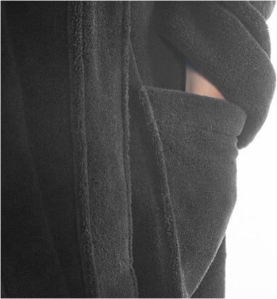 CelinaTex XS-XXXL Bademantel Kapuze zweifarbig kurz aufgesetzte Taschen Damen Mikrofaser Kuschelflee