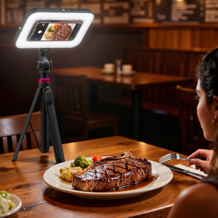 15W Ringlicht mit Stativ, 6000mAh Magnetisches Handy Stativ mit Ringlicht, 2500K–9000K Dimmbar, Trag