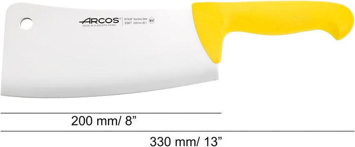 Arcos Serie 2900 - Hackmesser Metzgermesser - Klinge Nitrum Edelstahl 200 mm - HandGriff Polypropyle